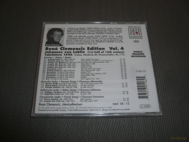 Clemencic Rene': Tabulatura 1540 [CD]