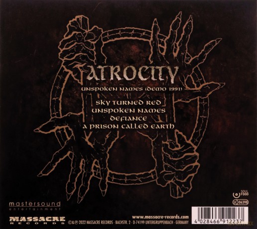 Atrocity: Unspoken Names Demo 1991 (digipack) [CD]
