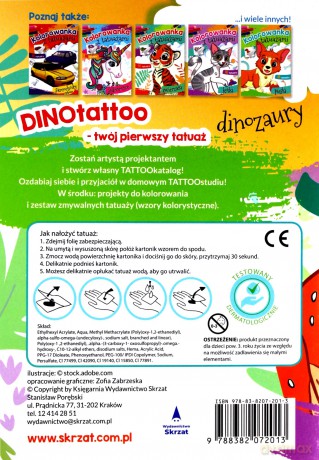 Kolorowanka z tatuażami. Dinozaury [KSIĄŻKA]