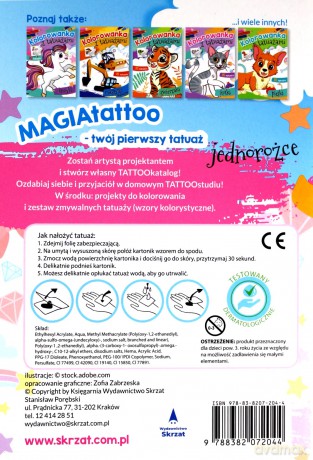 Kolorowanka z tatuażami. Jednorożce [KSIĄŻKA]