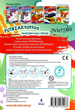 Kolorowanka z tatuażami. Zwierzaki [KSIĄŻKA]