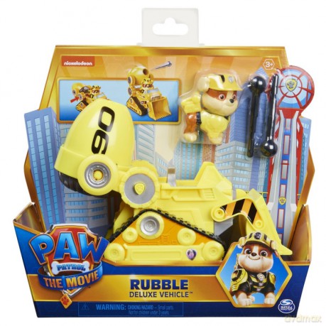 Zestaw z figurką Psi Patrol Film Pojazdy Bohaterów Deluxe Rubble [FIGURKA]