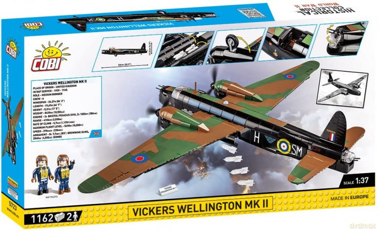 COBI HC WWII (5723) Vickers Wellington Mk.Ii 1162 el. [KLOCKI]