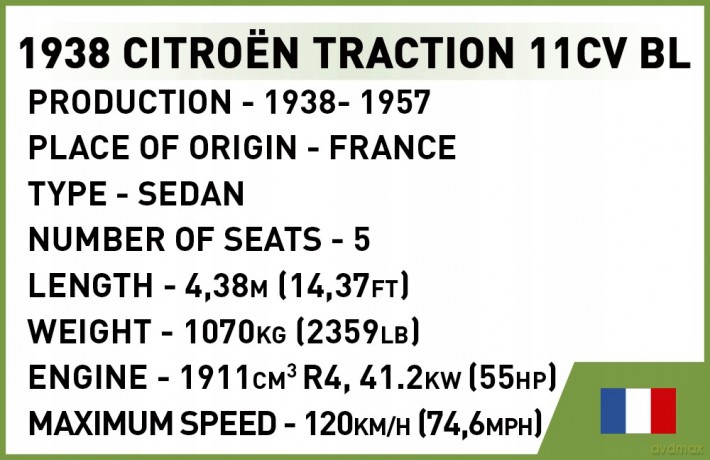 COBI HC WWII (2265) Citroen Traction 11 Cv Bl Exe 300 [KLOCKI]