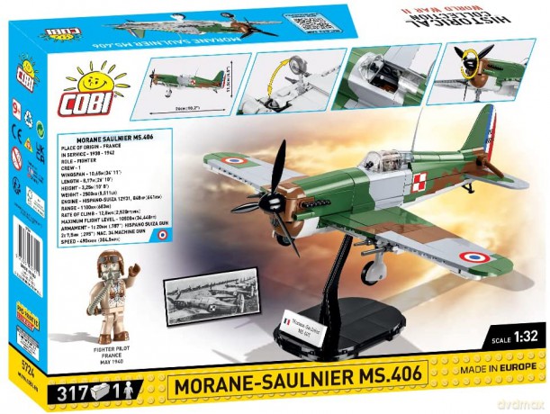 COBI HC WWII (5724) Morane-Saulnier Ms.406 317 el. 1 Fig [KLOCKI]
