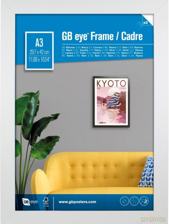 GBEYE MDF Biała ramka A3 29.7 x 42 cm