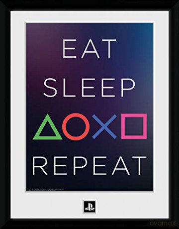 PLAYSTATION - Framed poster Eat Sleep Repeat (30x40)