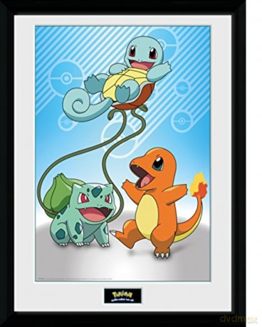 POKEMON Kanto Starters Plakat w ramce (30x40)