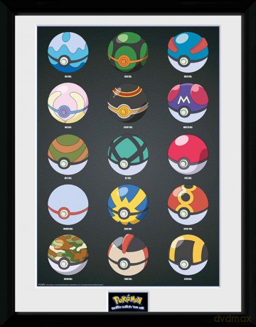 POKEMON Pokeballs Plakat w ramce