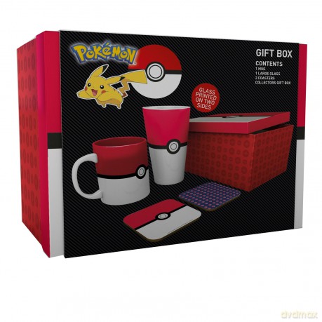 POKEMON - Pck Glass XXL + Kubek + 2 Coasters Pokéball