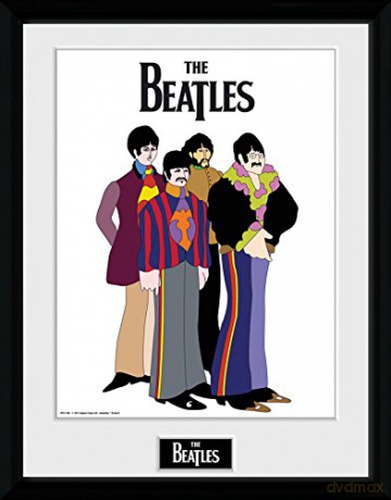THE BEATLES - Framed poster Yellow Submarine Group (30x40)