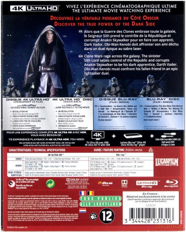 Star Wars: Episode III - Revenge of the Sith (Gwiezdne wojny: Część III - Zemsta Sithów) [Blu-Ray 4K]+[2xBlu-Ray]