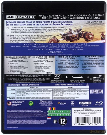 Star Wars: Episode I - The Phantom Menace (Gwiezdne wojny: Część I - Mroczne widmo) [Blu-Ray 4K]+[Blu-Ray]