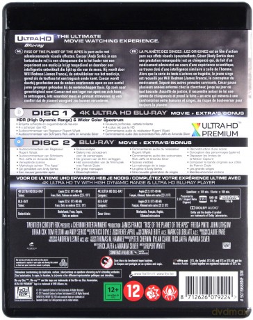 Rise of the Planet of the Apes (Geneza planety małp) [Blu-Ray 4K]+[Blu-Ray]