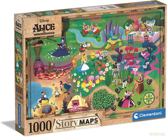 CLEMENTONI 1000 el. Story Maps Alicja w Krainie Czarów [PUZZLE]