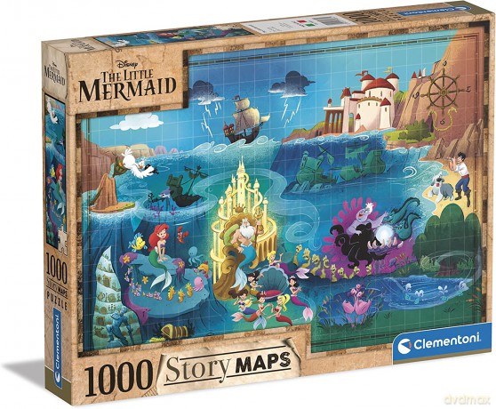 CLEMENTONI 1000 el. Story Maps Mała Syrenka [PUZZLE]