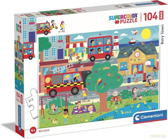 CLEMENTONI 104 el. Maxi Super Kolor Busy Town [PUZZLE]