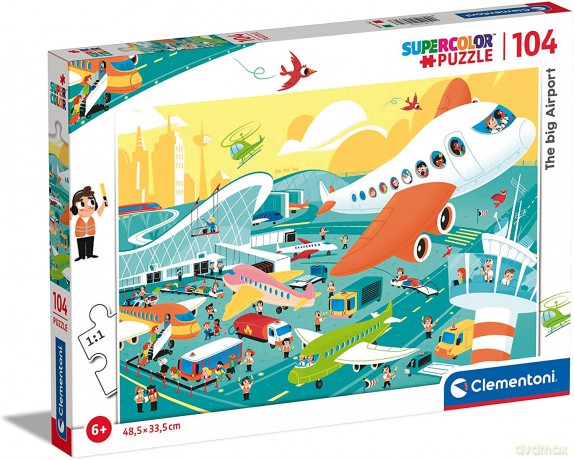 CLEMENTONI 104 el. Super Kolor Big Airport [PUZZLE]