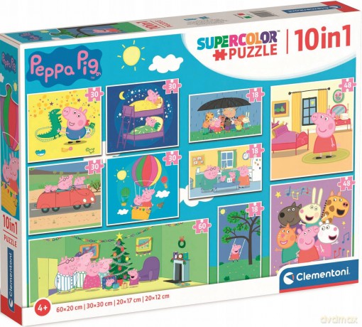 CLEMENTONI 10w1 Super Kolor Świnka Peppa [PUZZLE]