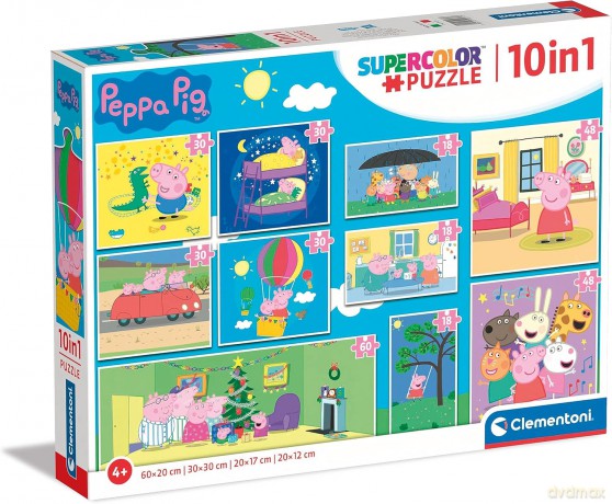 CLEMENTONI 10w1 Super Kolor Świnka Peppa [PUZZLE]