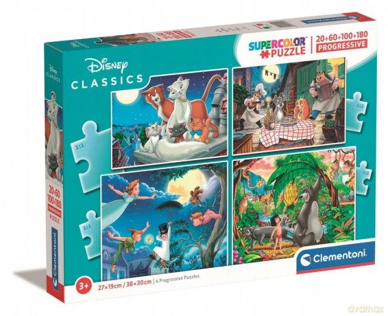 CLEMENTONI 20+60+100+180 el. Super Kolor Disney [PUZZLE]
