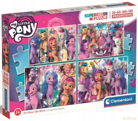 CLEMENTONI 20+60+100+180 el. Super Kolor My Little Pony [PUZZLE]