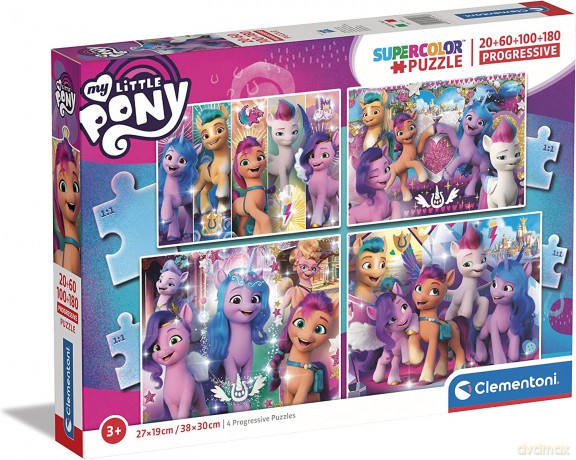 CLEMENTONI 20+60+100+180 el. Super Kolor My Little Pony [PUZZLE]