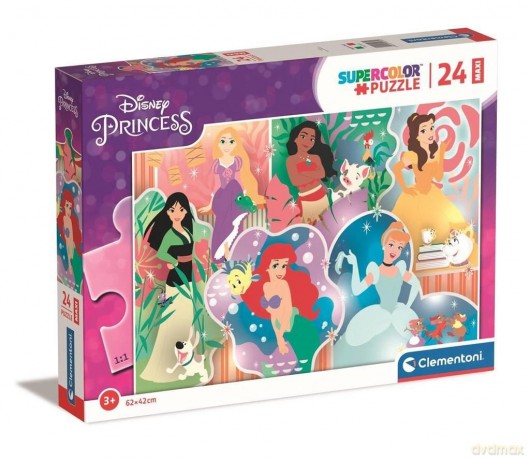 CLEMENTONI 24 el. Maxi Super Kolor Princess [PUZZLE]