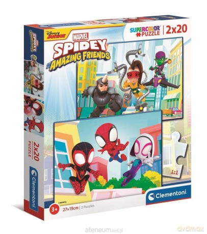 CLEMENTONI 2x20 el. Super Kolor Spidey and Friends [PUZZLE]