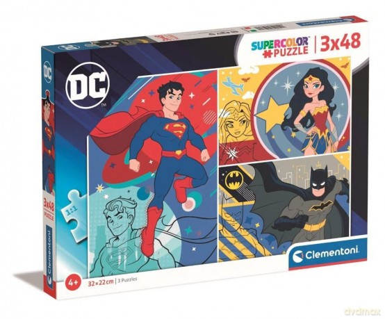 CLEMENTONI 3x48 el. Super Kolor DC Comics [PUZZLE]