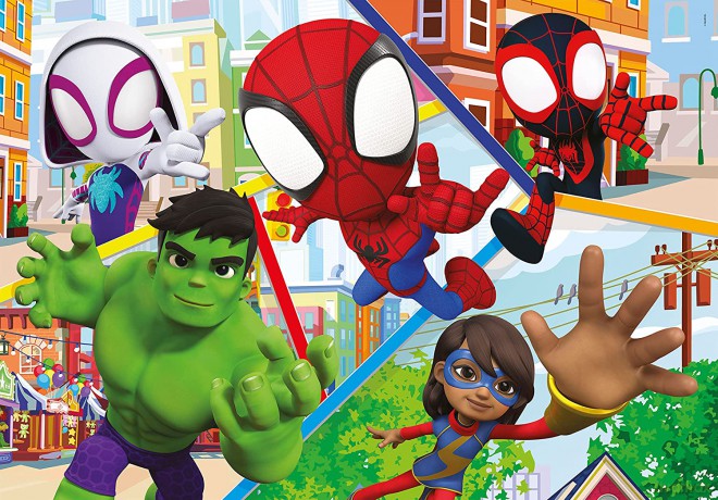 CLEMENTONI 40 el. podłogowe Super Kolor Spidey and Friends [PUZZLE]