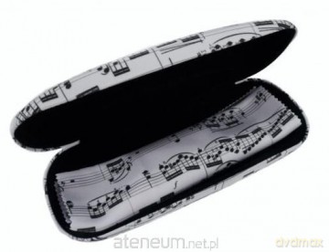 Etui na okulary biało-czarne + mikrofibra - nuty