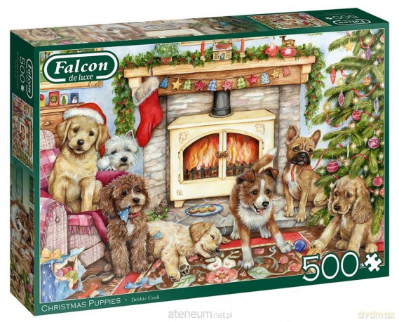 JUMBO 500 el. Falcon Christmas Świąteczne szczenięta [PUZZLE]