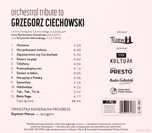 Orchestral tribute to Grzegorz Ciechowski [CD]