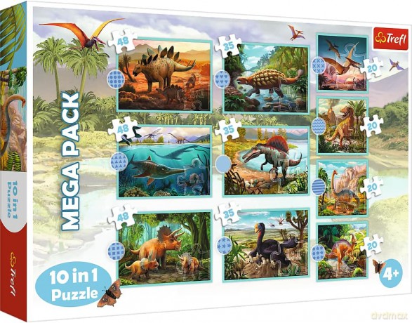TREFL 10w1 Poznaj wszystkie dinozaury [PUZZLE]