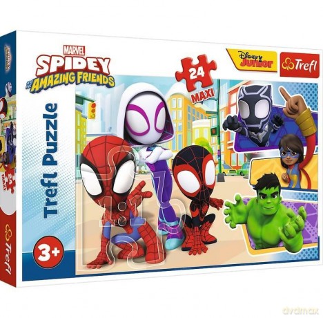 TREFL 24 el. Maxi Spidey i przyjaciele [PUZZLE]