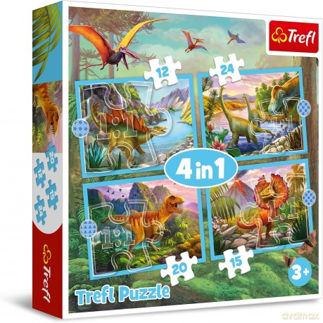 TREFL 4w1 Wyjątkowe dinozaury [PUZZLE]