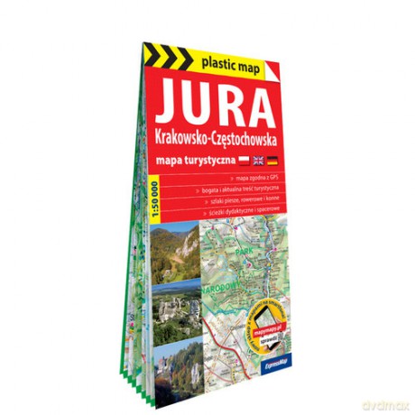 Jura Krakowsko-Częstochowska; foliowana mapa turystyczna 1:50 000