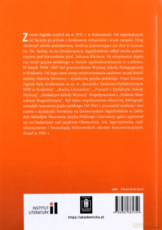 O literaturze i życiu literackim Wolnego Miasta Krakowa 1816-1846 - Jagoda Zenon [KSIĄŻKA]