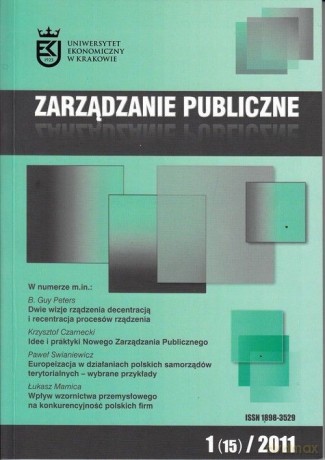 Zarządzanie Publiczne 1(15)/2011 [KSIĄŻKA]