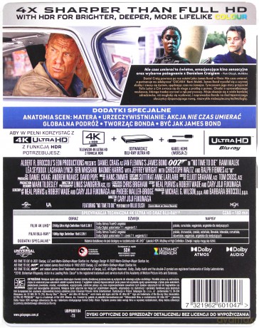 007 James Bond Nie czas umierać (steelbook) [Blu-Ray 4K]+[Blu-Ray]