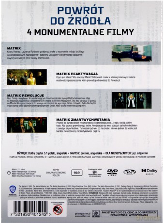 Matrix Deja Vu Kolekcja 4 Filmów [4DVD]