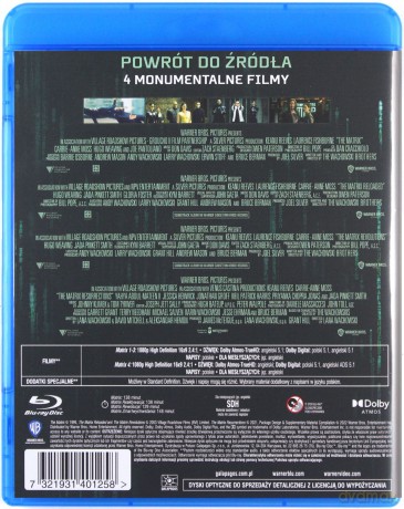 Matrix Deja Vu Kolekcja 4 Filmów [4xBlu-Ray]