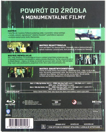 Matrix Deja Vu Kolekcja 4 Filmów [4xBlu-Ray]