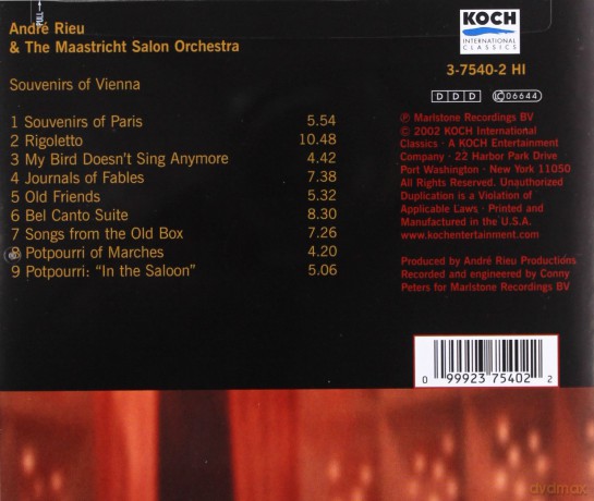 Andre Rieu: Souvenirs of Vienna - The Maastricht Salon Orchestra [CD]