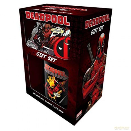 Deadpool zestaw prezentowy: kubek, podkladka, brelok
