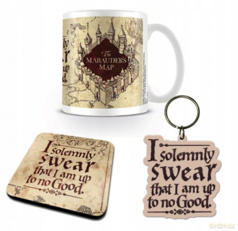 HARRY POTTER Mapa Huncwotów zestaw: torba na zakupy, butelka 500 ml, magnes