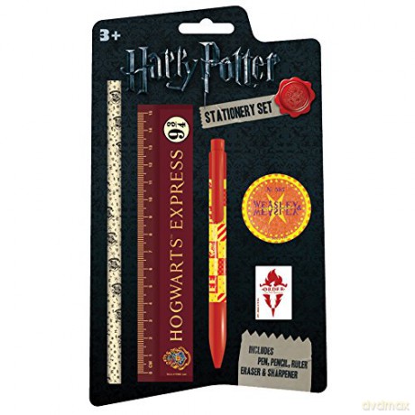 HARRY POTTER Zestaw szkolny: linijka, długopis, ołówek, gumka, temperówka