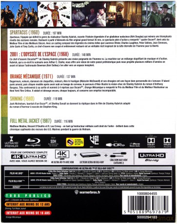 2001: Odyseja kosmiczna / Full Metal Jacket / Lśnienie / Mechaniczna pomarańcza / Spartakus [BOX] [5xBlu-Ray 4K]+[5xBlu-Ray]