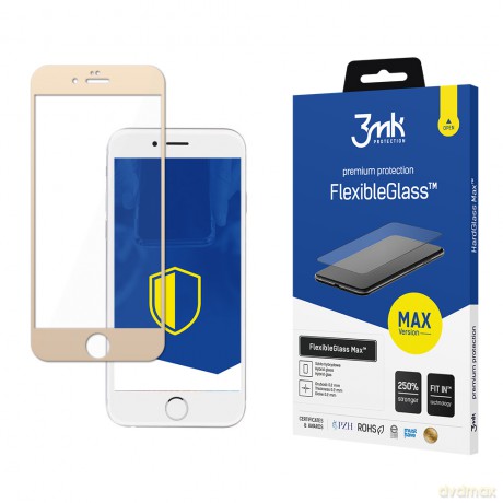 Apple iPhone 6/6s Gold - 3mk Max szkło hybrydowe